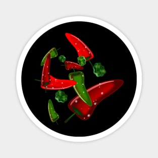 Green and Red Jalapeno Peppers Magnet